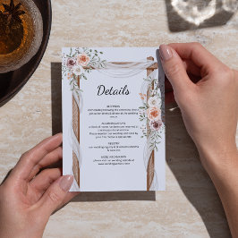 Rustikale Boho Arch Wasserfarbenblütenhochzeit Begleitkarte