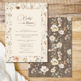 Rustikale Boho-Baby-in-Bloom-Wildblumen-Babyparty Einladung