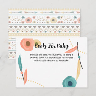 Rustikale Boho-Baby-Party-Buch Für Baby Begleitkarte