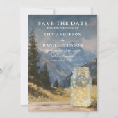 Rustikale Boho-Berg-Mason-Jar-Foto-Hochzeit Save The Date (Vorderseite)