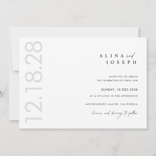 Rustikale Boho Black & White Foto Hochzeit Einladung (Rückseite)