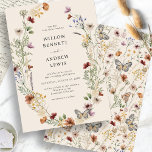 Rustikale Boho-Blume Hochzeit Einladung<br><div class="desc">Rustikale Boho Blume Hochzeit Einladung. Elegant und romantisch, ist diese schöne Farbpalette aus Bräune, Braun, Rost, Terrakotta und Bronze Orange das trendige Thema für die diesjährigen Hochzeiten. Rustikal getrocknetes Gras, wunderschöne Blume, niedliche Schmetterlinge und Vintage Wildblumen sind atemberaubende Details für Ihre moderne, schicke Hochzeit. Finden Sie passende Elemente in der...</div>