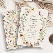 Rustikale Boho-Blumen-Hochzeit Einladung