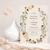 Rustikale Boho-Blumen-Hochzeit Einladung