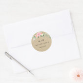 Rustikale Boho-Blumen-Hochzeitsaufkleber Runder Aufkleber (Umschlag)