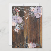 Rustikale Boho Blumen & Lichter Feiert mit uns Einladung (Rückseite)