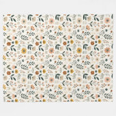 Rustikale Boho-Blumen-Regenbogen-Decke Sage Dusty Fleecedecke (Vorderseite (Horizontal))