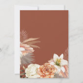 Rustikale Boho-Blumen-Terrakotta-Hochzeit Save The Date (Rückseite)