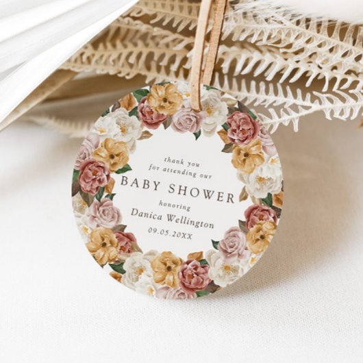 Rustikale Boho Blumendusche Baby Herbst Geschenkanhänger