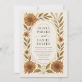 Rustikale Boho-Blumenhochzeit Einladung (Vorderseite)