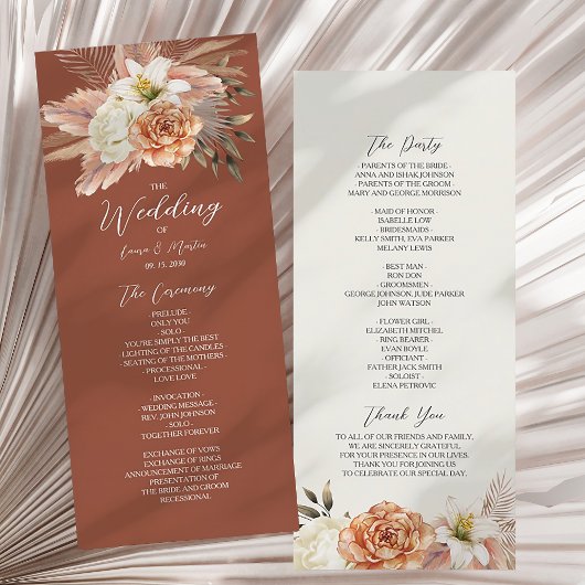 Rustikale Boho-Blumenhochzeit Programm