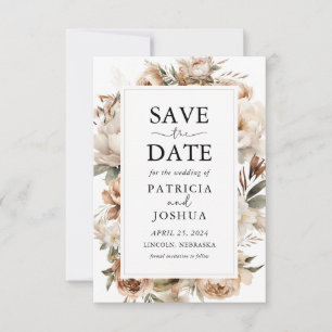 Rustikale Boho Blumenhochzeit speichert die Datums Save The Date