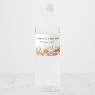 Rustikale Boho-Blumenhochzeit Wasserflaschenetikett