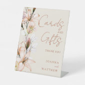 Rustikale Boho Blumenkarten und Geschenke Sockelschild (Vorderseite)