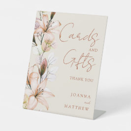 Rustikale Boho Blumenkarten und Geschenke Sockelschild