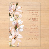 Rustikale Boho Blumenkolonie Hochzeit im Herbst Acryleinladungen (Vorderseite)