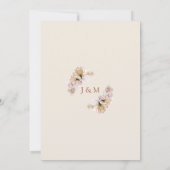 Rustikale Boho Blumenkolonie Hochzeit im Herbst Einladung (Rückseite)