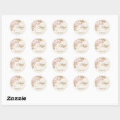 Rustikale Boho-Blush-Orchidee- und Gold-Wasserfarb Runder Aufkleber (Blatt)