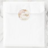 Rustikale Boho-Blush-Orchidee- und Gold-Wasserfarb Runder Aufkleber (Tasche)