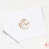 Rustikale Boho-Blush-Orchidee- und Gold-Wasserfarb Runder Aufkleber (Umschlag)