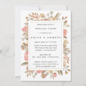 Rustikale Boho Blush Rose Probe Abendessen Einladung (Vorderseite)