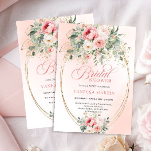 Rustikale Boho-Blush-Rosen-Brautparty-Einladung Einladung