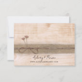 Rustikale Boho Blush Wood Wildblume Hochzeit RSVP Karte (Rückseite)