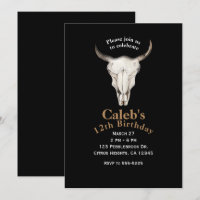 Rustikale Boho Bohemische Kuh Bull-Party Einladung