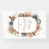 Rustikale Boho-Botanik Weihnachten Banner (Horizontal)