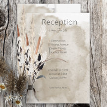 Rustikale Boho Bouquet Moderne Empfang Card
