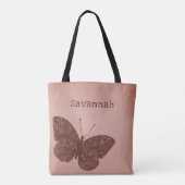 Rustikale Boho Brown Butterfly-Tasche Tasche (Rückseite)