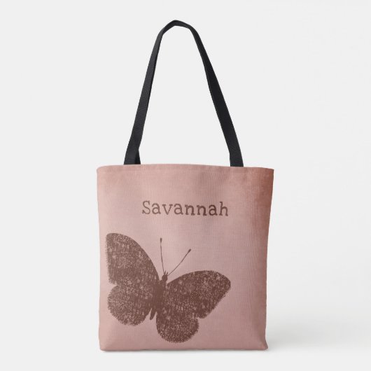 Rustikale Boho Brown Butterfly-Tasche Tasche (Rückseite)