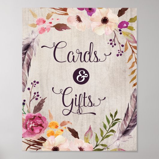 Rustikale Boho Cards & Gifts Brautparty Dekoration (Vorne)