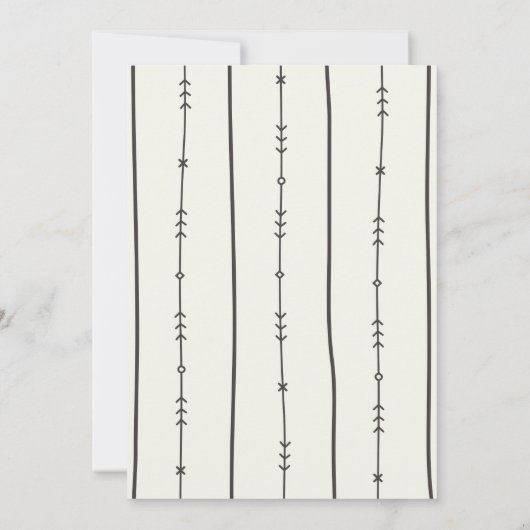 Rustikale Boho Chic Baby Dusche Moderne Kraft Mini Einladung (Rückseite)