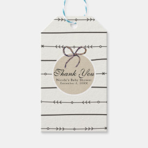 Rustikale Boho-Chic-Baby-Party Moderne Kraft-Gesch Geschenkanhänger