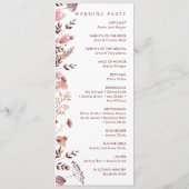 Rustikale Boho Chic Fall Wildblumen Blumenhochzeit Programm (Rückseite)