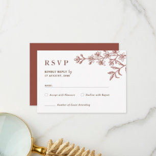 Rustikale Boho Chic Floral Wedding RSVP Cards Dankeskarte