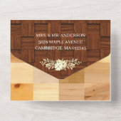 Rustikale Boho Chic Glitzer Beads Hochzeit All In One Einladung (Rückseite)