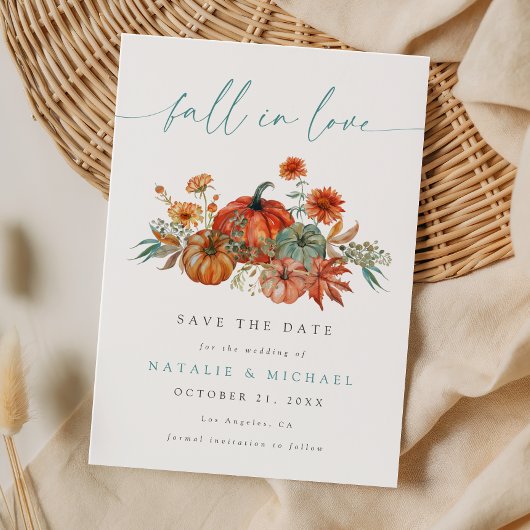 Rustikale Boho-Chic-Kürbis-Herbsthochzeit Save The Date