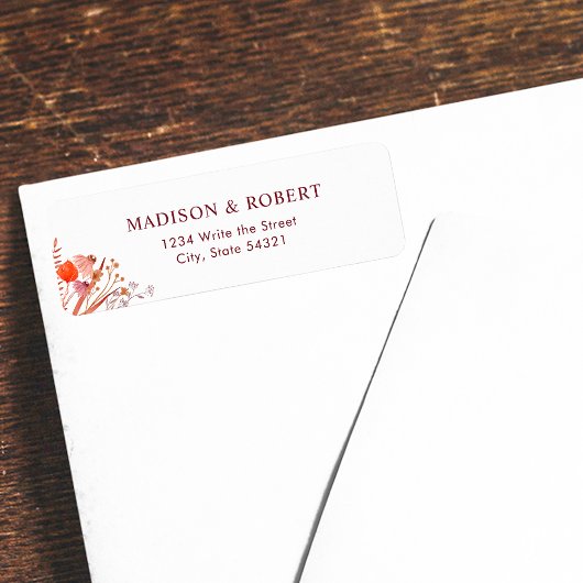 Rustikale Boho-Chic-Wildblumen-Hochzeit-Rücksendea