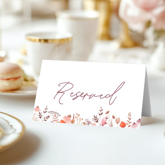 Rustikale Boho Chic Wildblumen Hochzeit vorbehalte Platzkarte