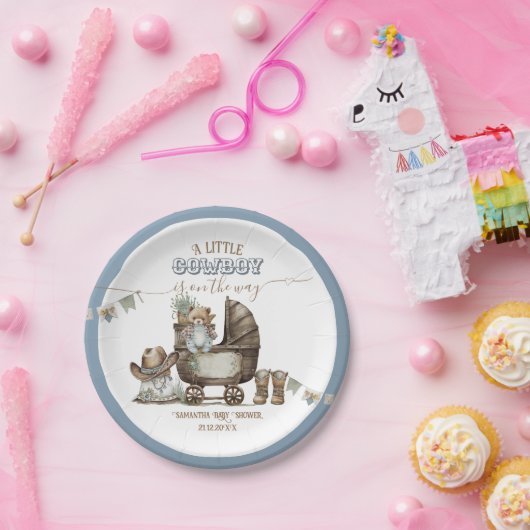 Rustikale Boho Country Wild West Boy Dusche Pappteller (Party)