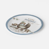 Rustikale Boho Country Wild West Boy Dusche Pappteller (Schrägansicht)