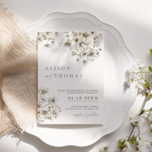 Rustikale Boho-Cream-Blumenhochzeits-Einladung Einladung