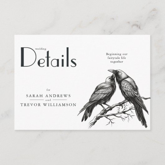 Rustikale Boho Crow Lovers Begleitkarte (Vorderseite)