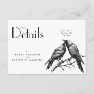 Rustikale Boho Crow Lovers Begleitkarte