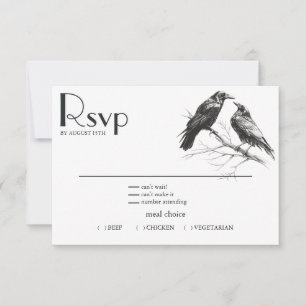 Rustikale BOHO Crow Lovers RSVP Karte