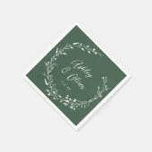 Rustikale Boho Dark Green Wildblume Blumenhochzeit Serviette (Ecke)