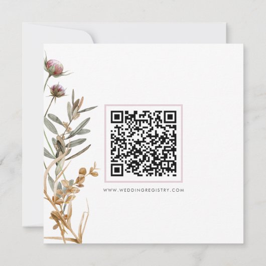Rustikale Boho Delicate Fall Wildblume Hochzeit Save The Date (Rückseite)