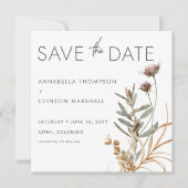 Rustikale Boho Delicate Fall Wildblume Hochzeit Save The Date (Vorderseite)